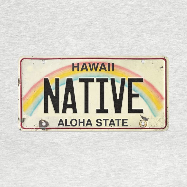 Vintage Hawaii License Plate NATIVE by HaleiwaNorthShoreSign